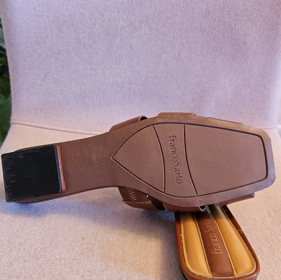 NEW Franco Sarto Tavono Mule Brown Leather Women Shoes Size 8.5 - Picture 2 of 3